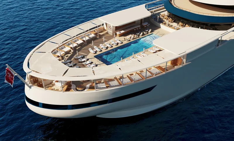 Image may contain: Transportation, Vehicle, Yacht, Boat, Pool, Water, and Swimming Pool