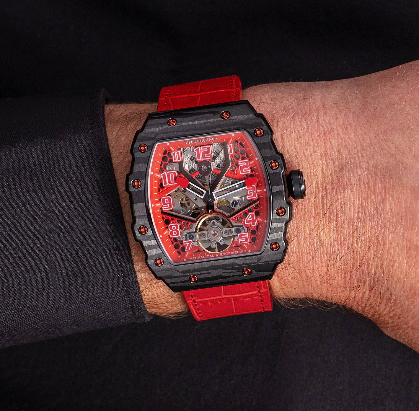 Red and black watch.