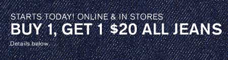 BOGO $20 All Jeans