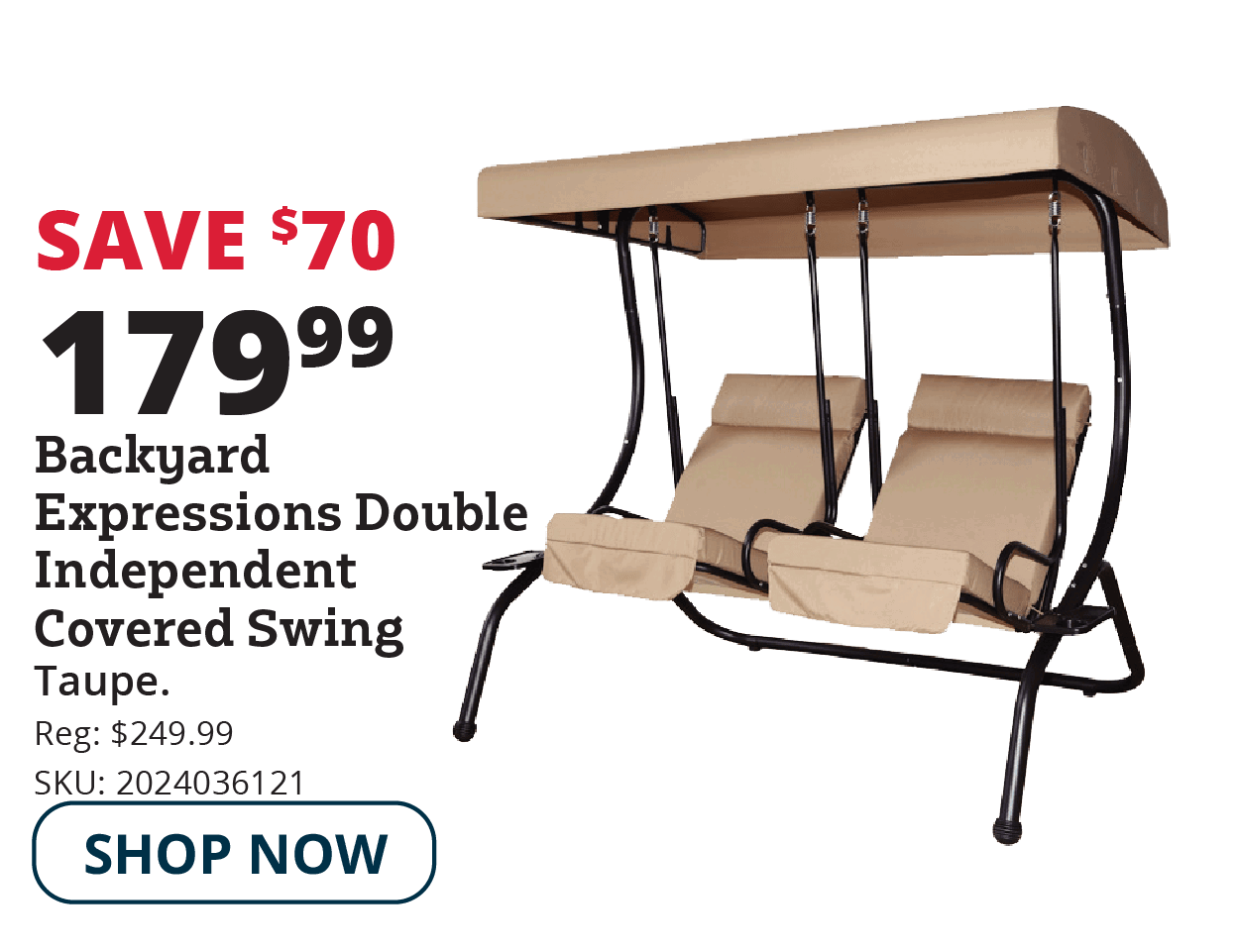 Backyard Expressions Double Independent Covered Swing