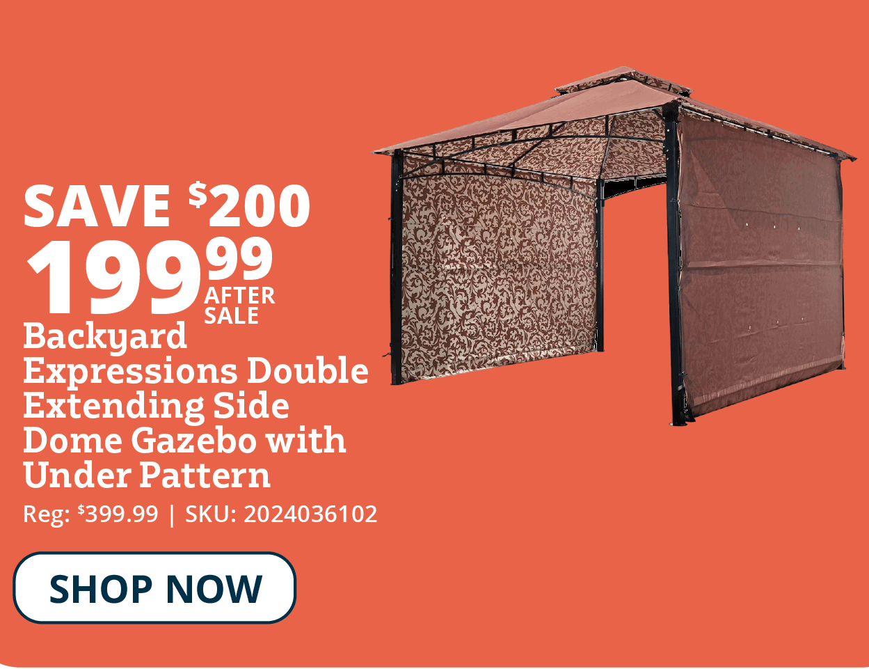 be double extending side gazebo