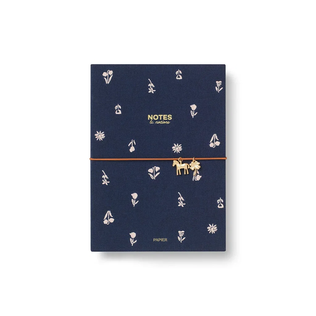 Twilight Blooms Embroidered Notebook