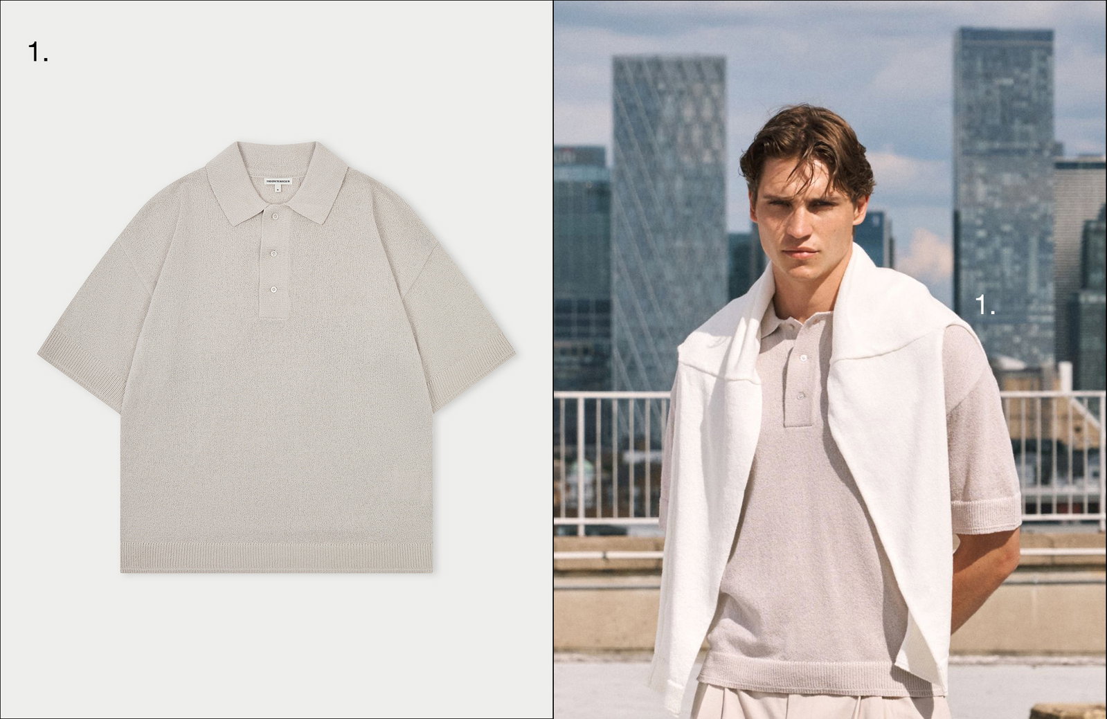 FINE GAUGE KNITTED SHORT SLEEVE POLO