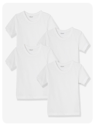 4er-Pack Kinder T-Shirts BASIC - weiß