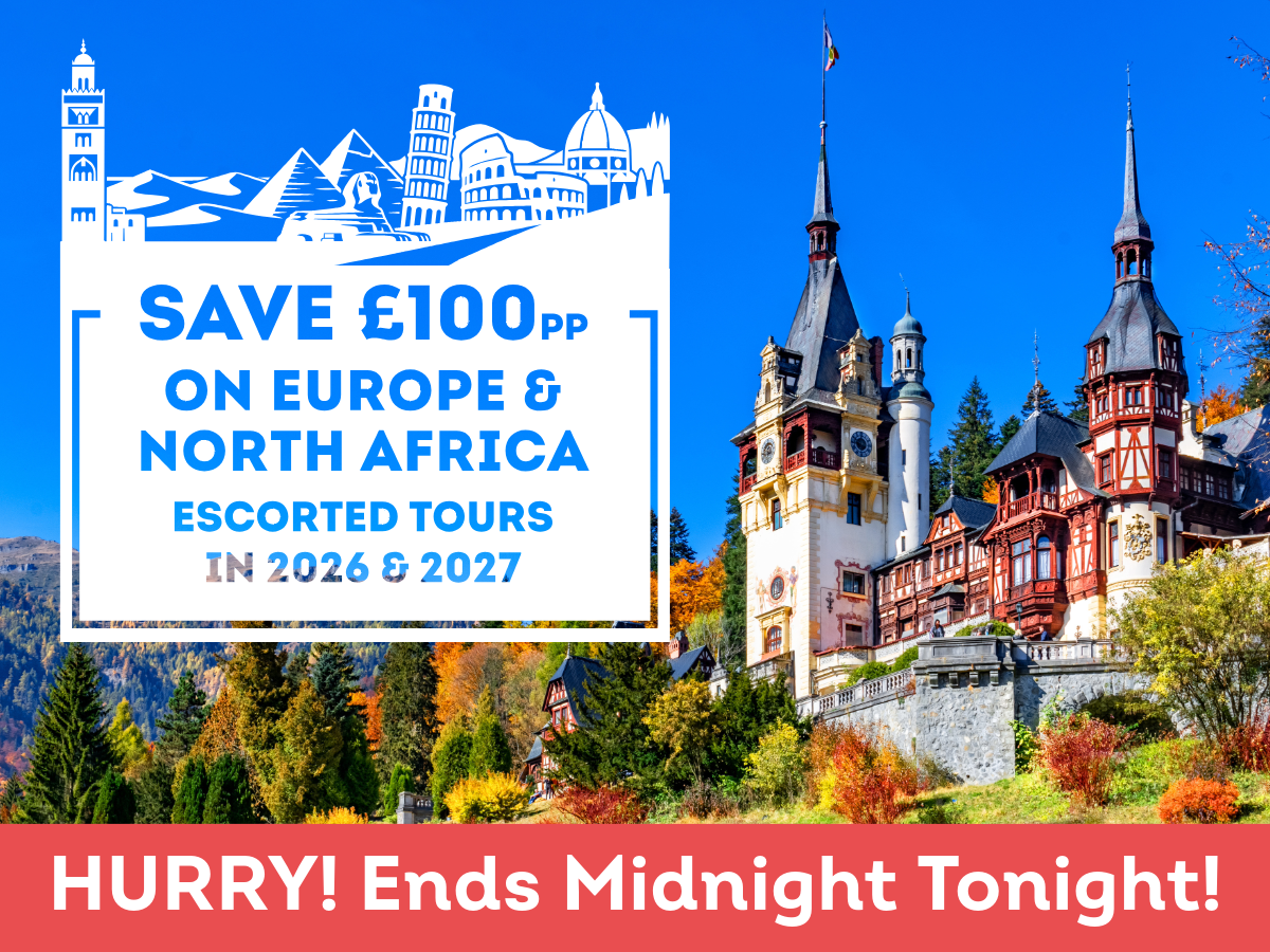 Save £100pp on Europe and North Africa Escorted Tours in 2026 and 2027