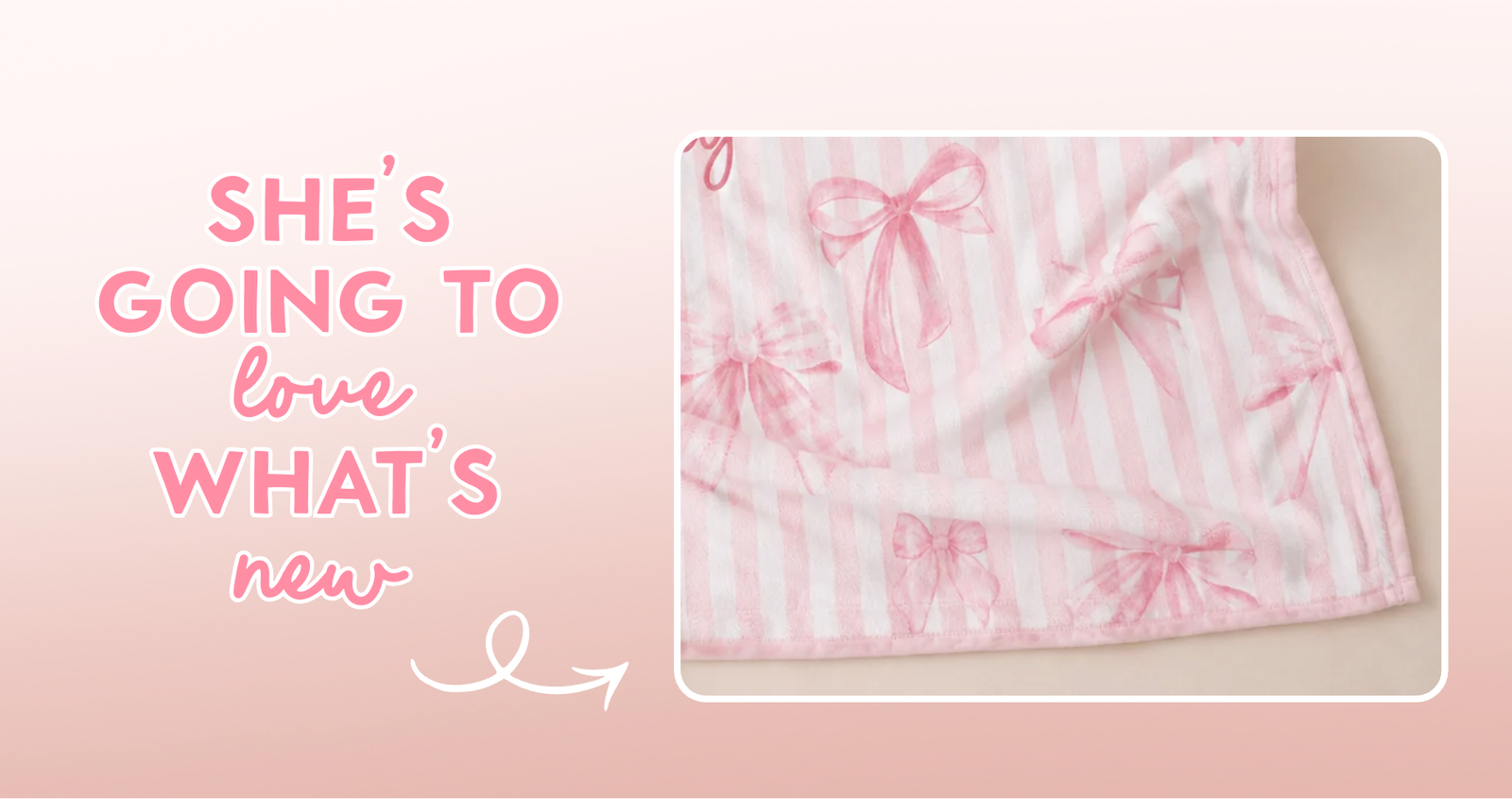 Shop our newest Pink Bow Blanket