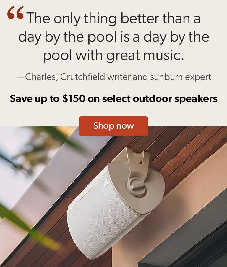 Outdoor speakers on sale now.