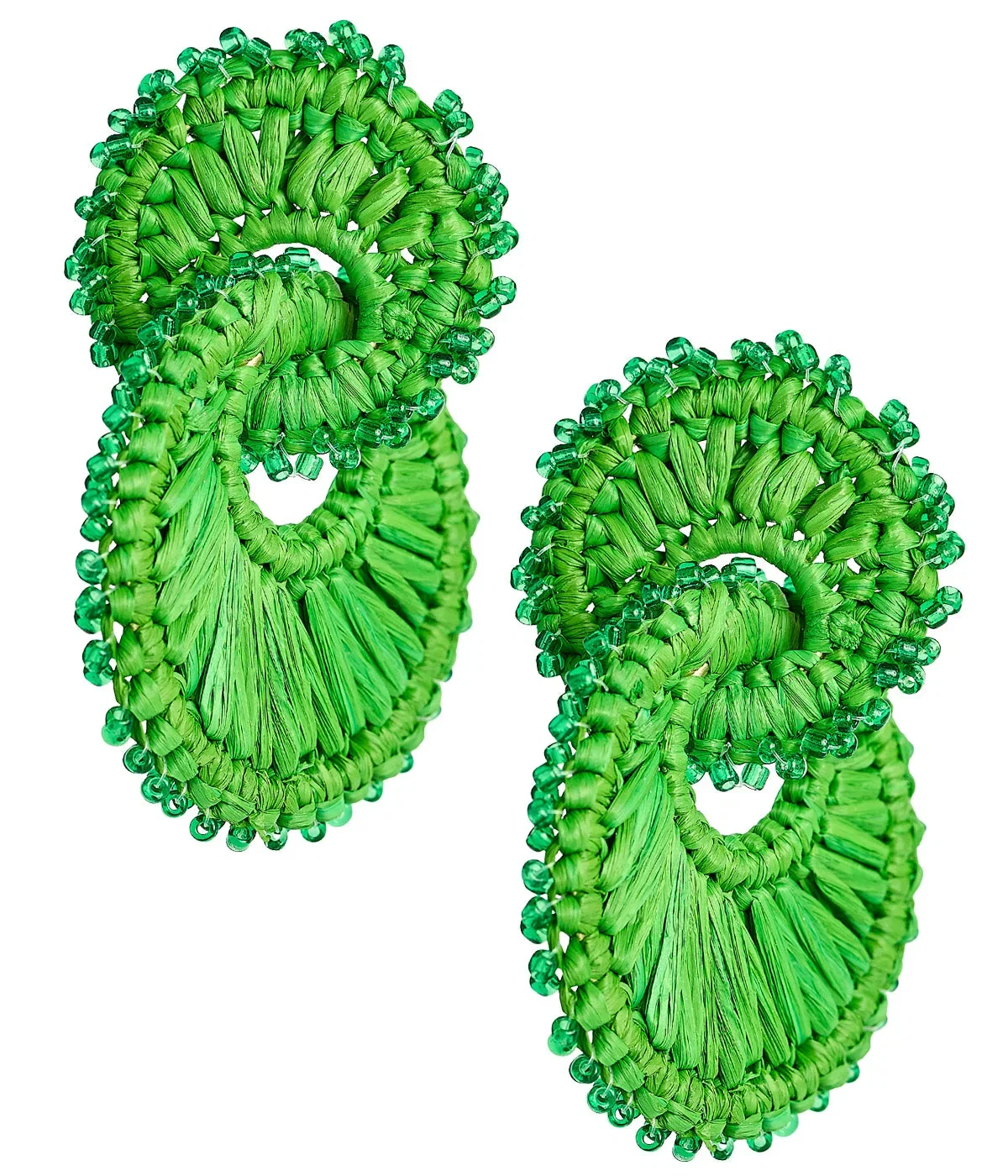 Image of Tara Raffia Earring- Double Ring