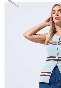 LIMITED COLLECTION Curve Blue Stripe Waistcoat