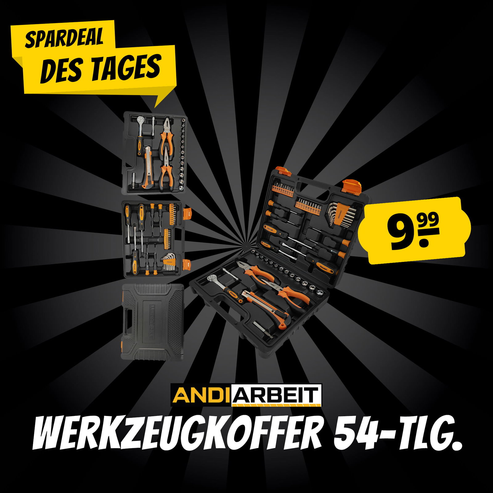 Spardeal des Tages: 54 tlg. Werkzeugkoffer