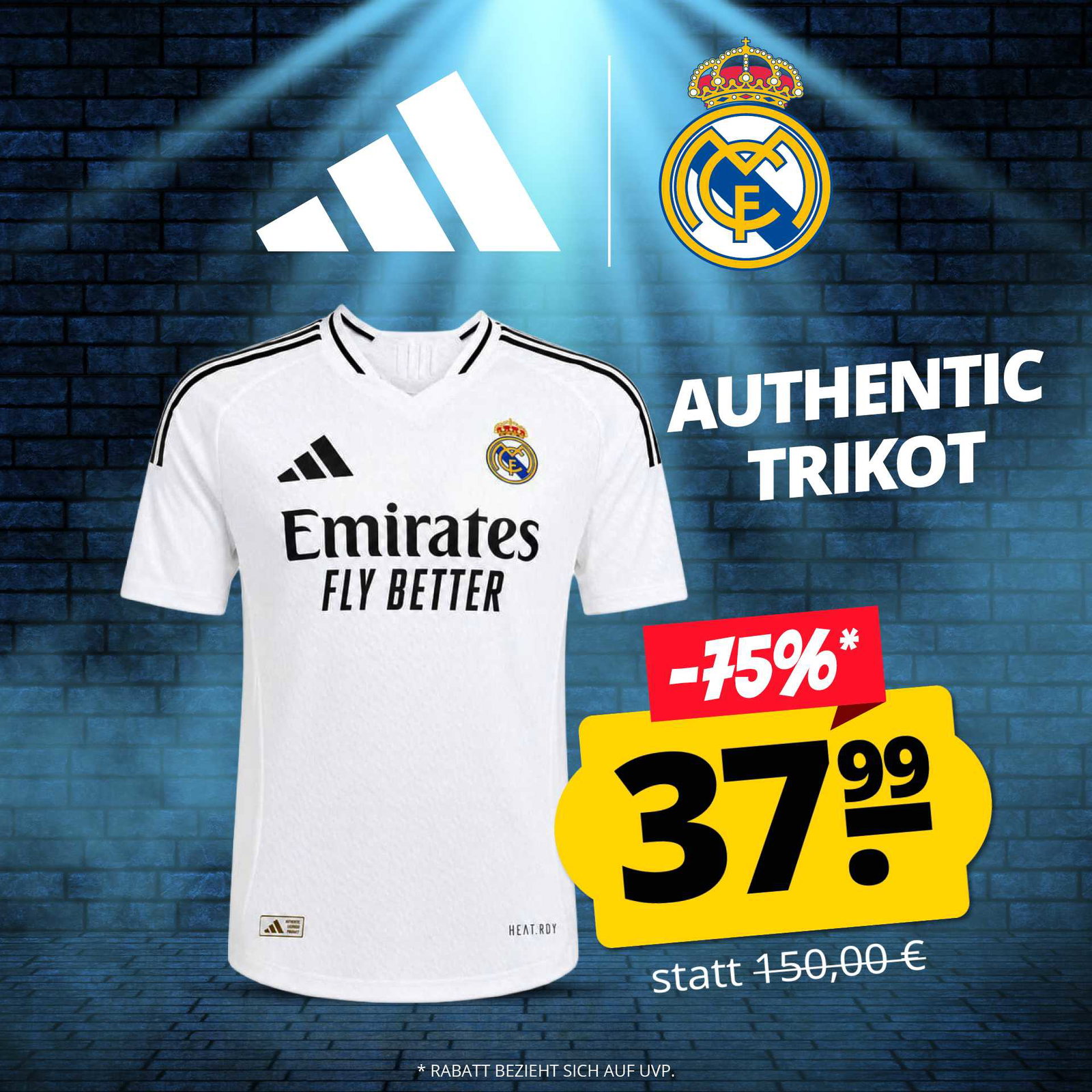 Real Madrid adidas Heim AUTHENTIC Herren Trikot 
