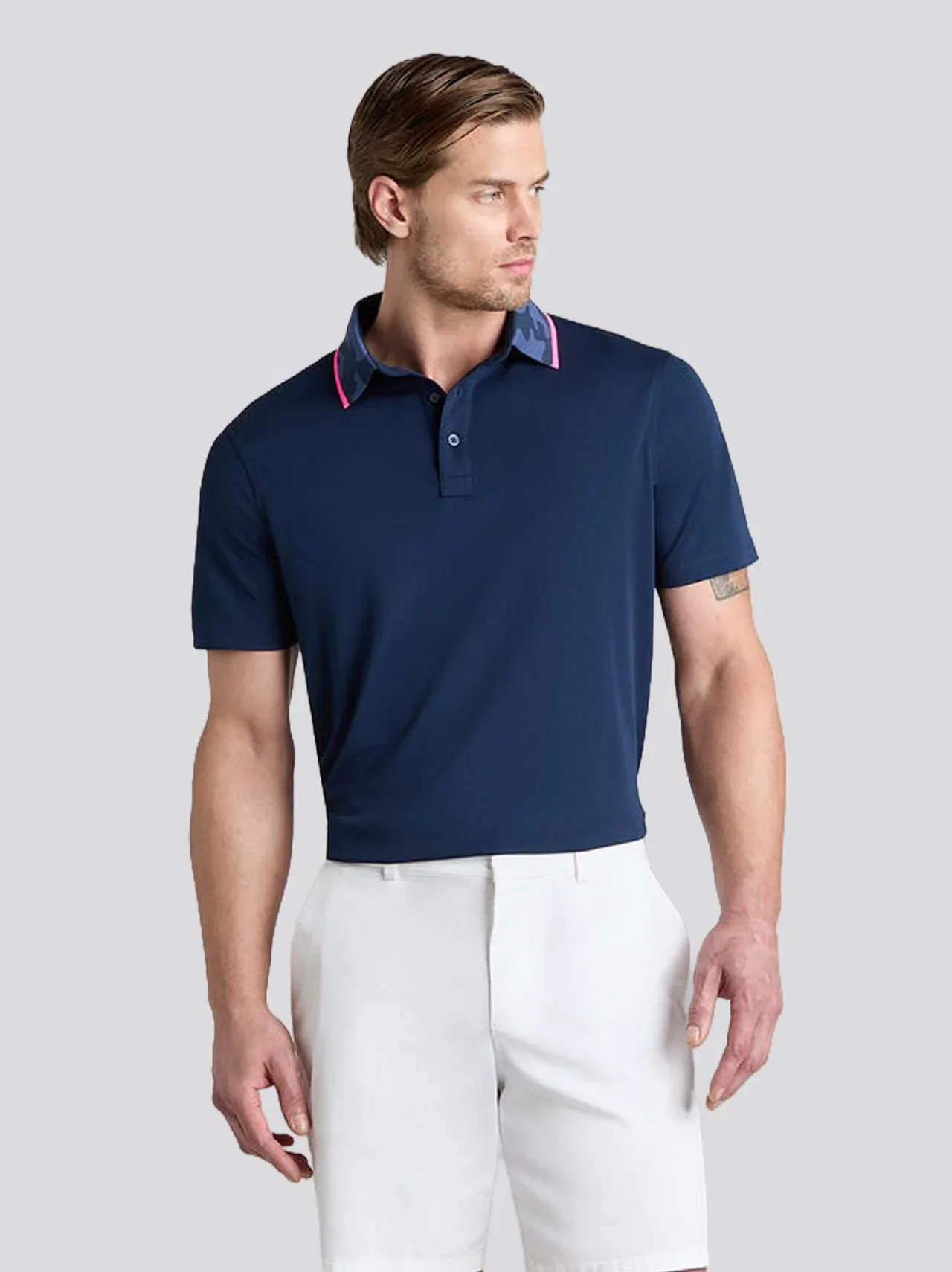 Image of G/FORE Camo Collar Performance Pique Polo