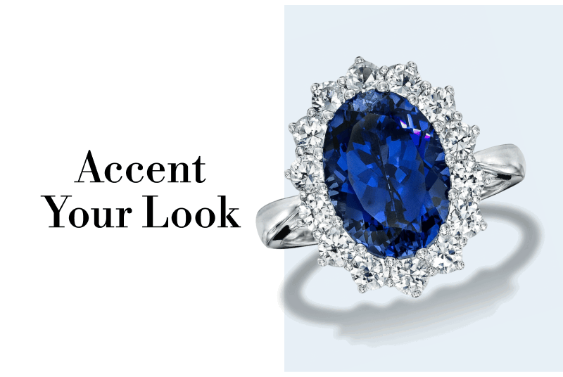 Large blue gemstone ring. Accent your look.