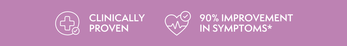 CLINICALLY PROVEN | 90% IMPROVEMENT IN SYMPTOMS*