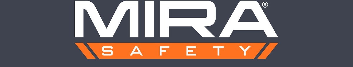 Social media icons and navigation links for Mira Safety.