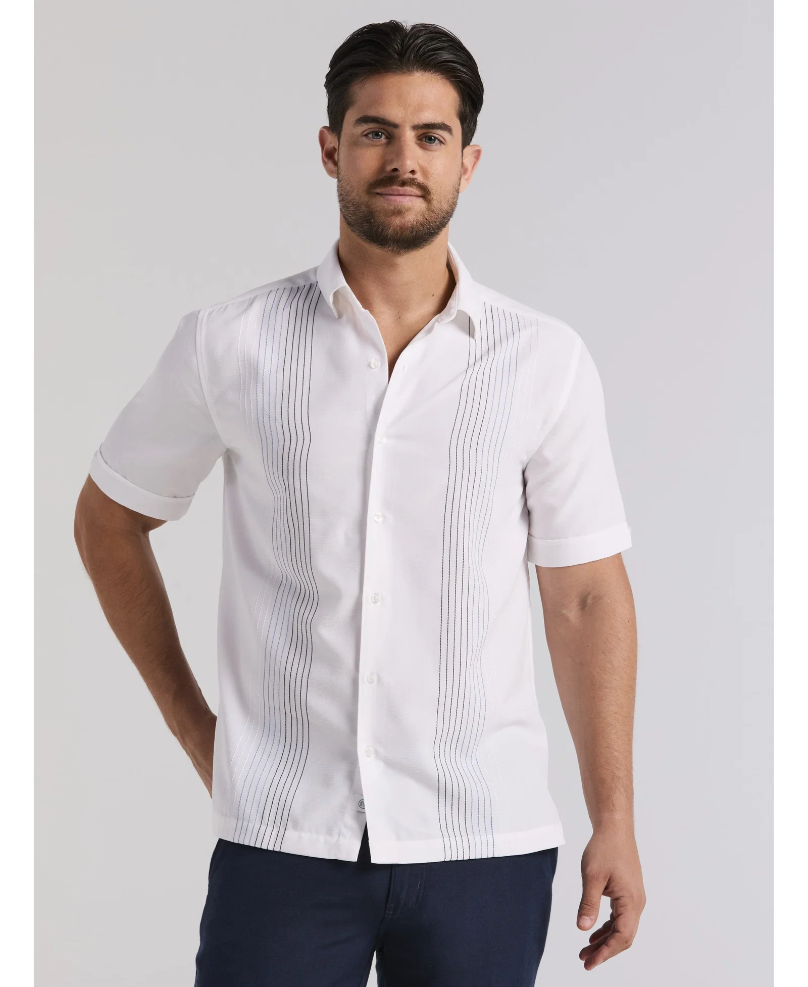 Image of Ombre Embroidered Panel Shirt