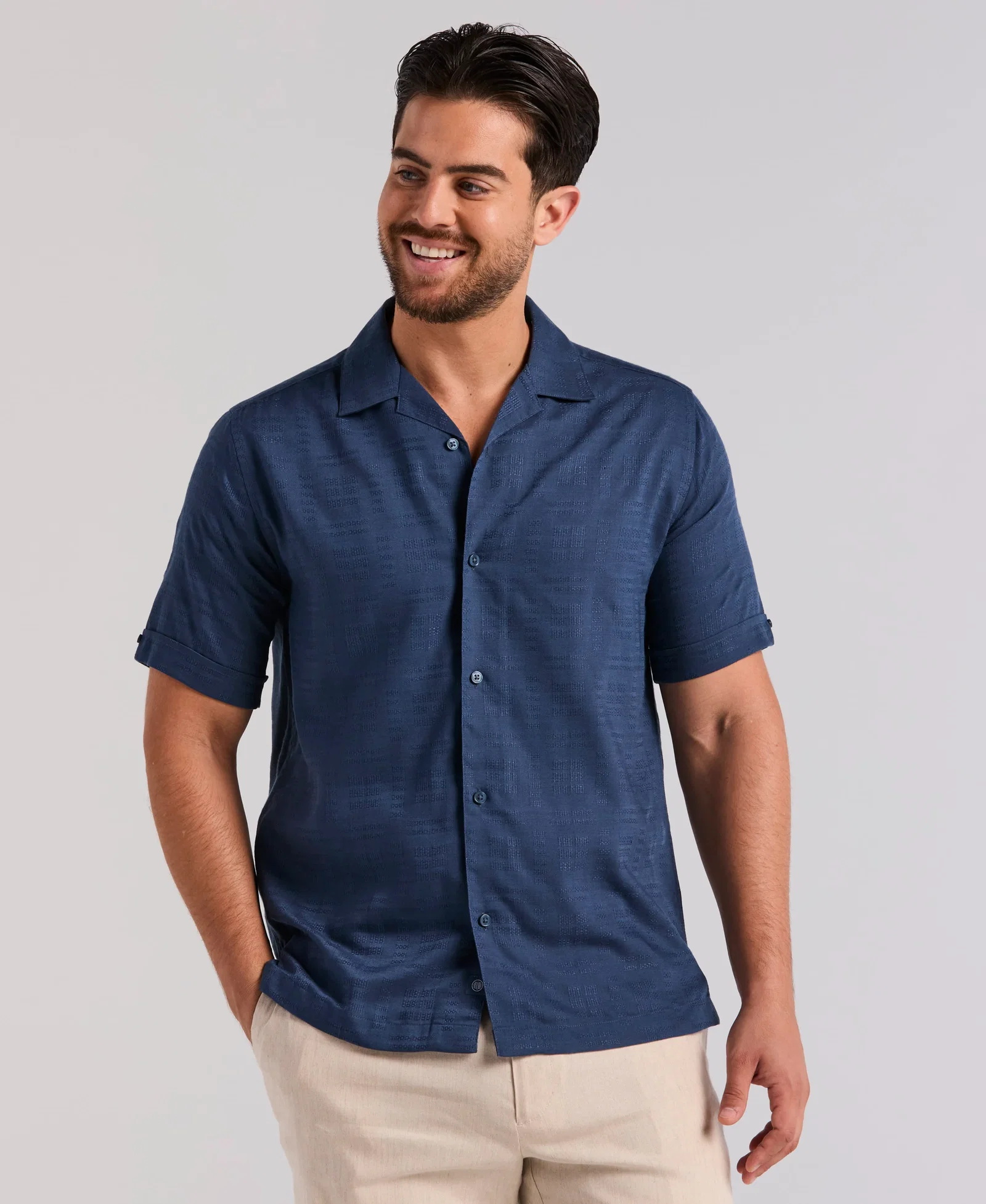 Image of Window Dobby Camp Collar Shirt