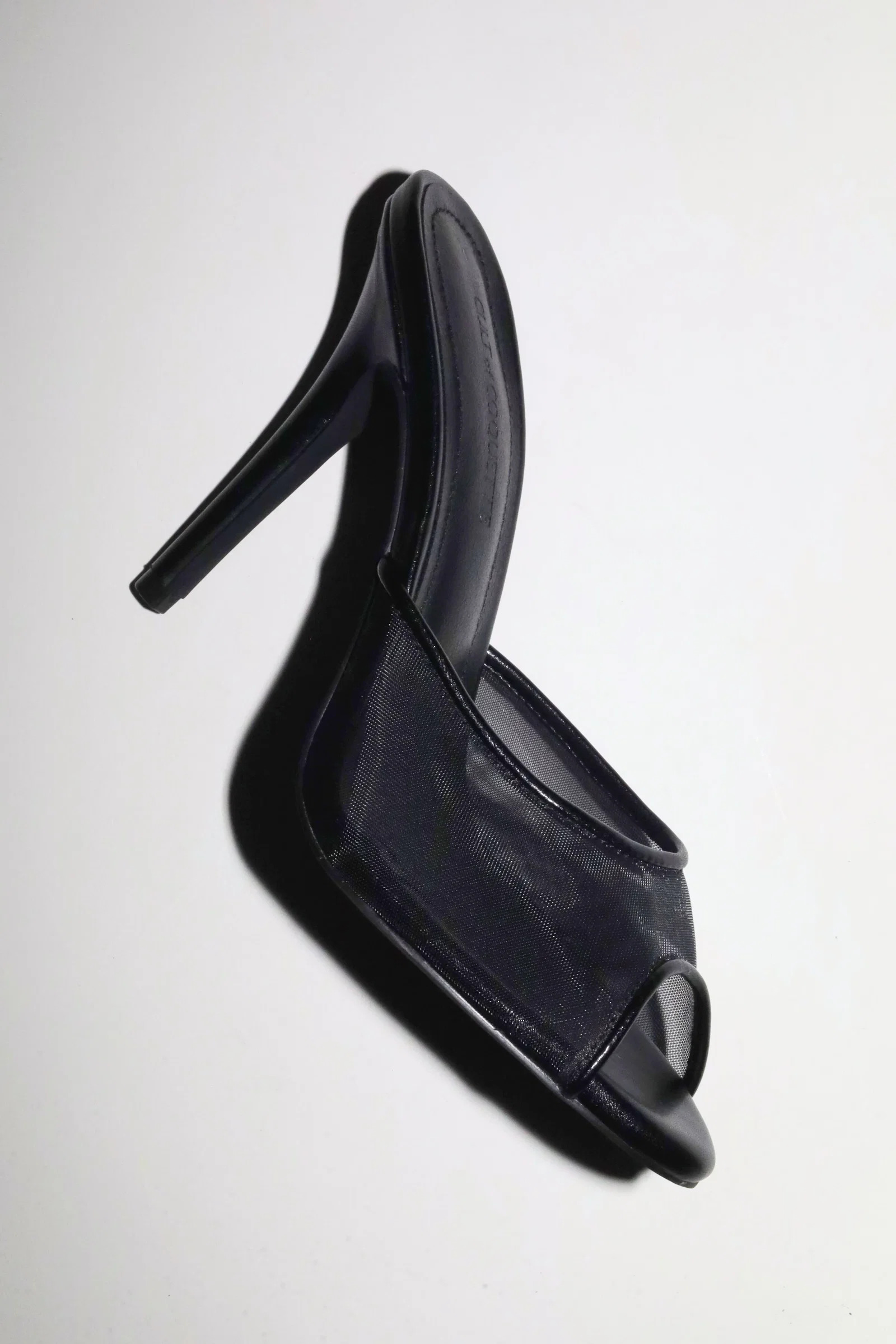 Image of Ford Black Mesh Open Toe Mules