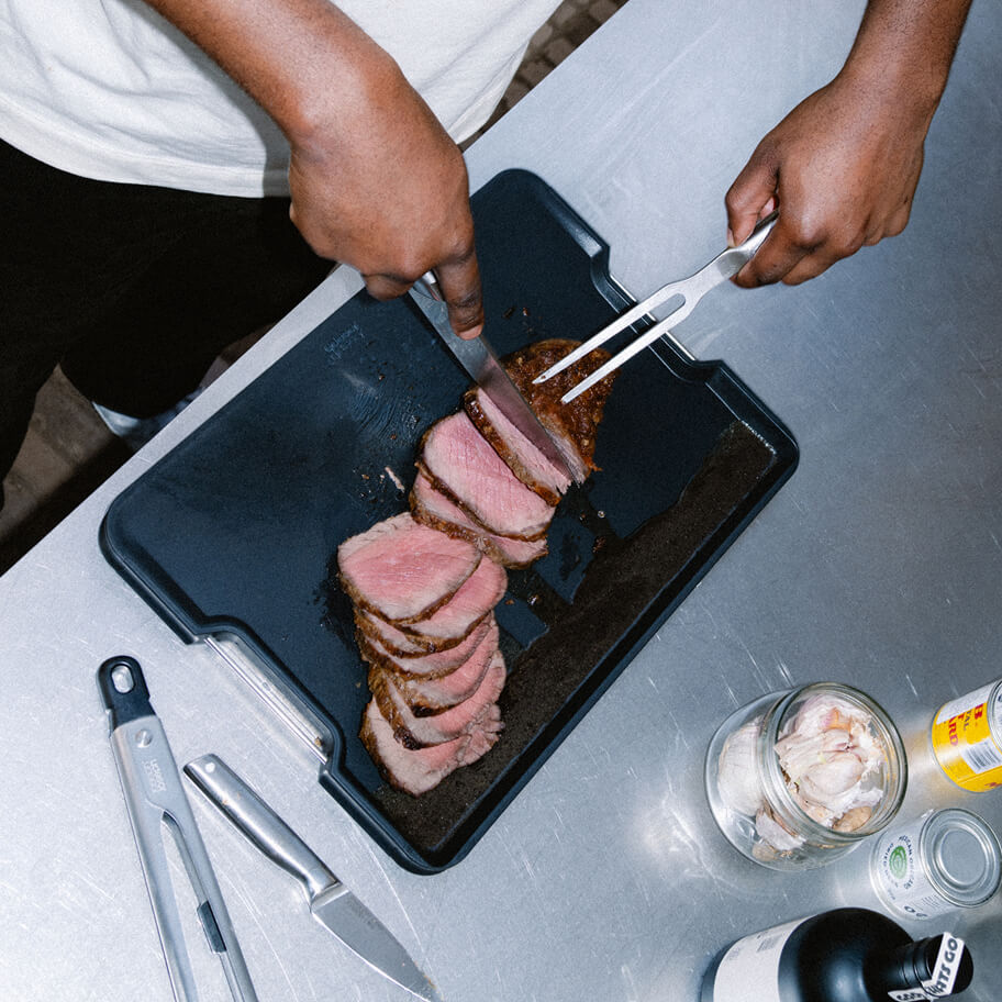 Cut&Carve™ Plus Multi-function Black Chopping Board