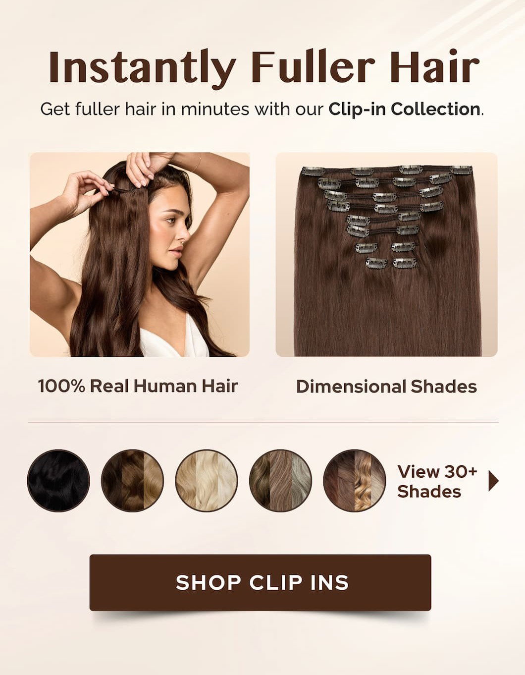 Fuller hair with clip in extensions