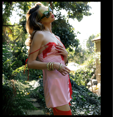 Rising Star Liquid Satin & Lace Slip Set