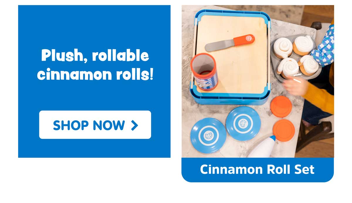 Plush, rollable cinnamon rolls! Pretendables Cinnamon Roll Set - Shop Now