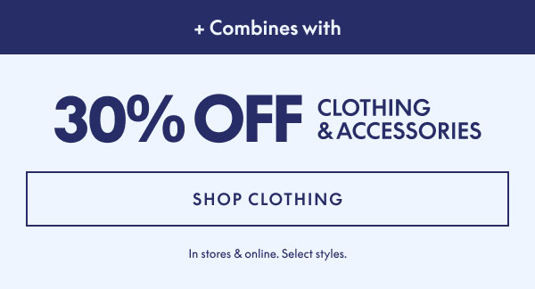30% Off Clothing & Accessories
