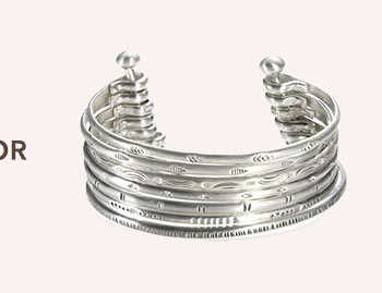 Multi Bangle Cuff Silver