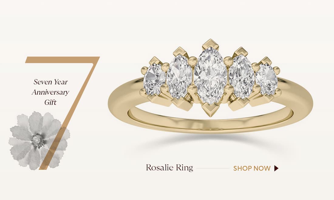 yellow gold five stone anniversary band