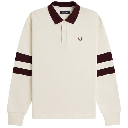 Fred Perry Tipped Collared Sweatshirt - Ecru