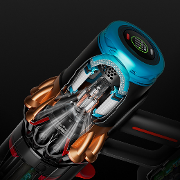 Cutaway showing the motor inside the Dyson V16 Piston Animal vacuum.