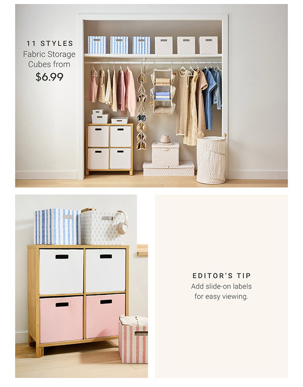 Fabric Storage Cubes - Add Slide-on labels for easy viewing