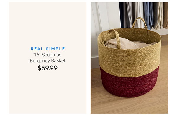 16" Seagrass Burgundy Basket
