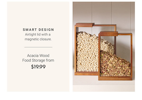Smart Design: Airtight lid with a magnetic closure. - Acacia Wood Food Storage 