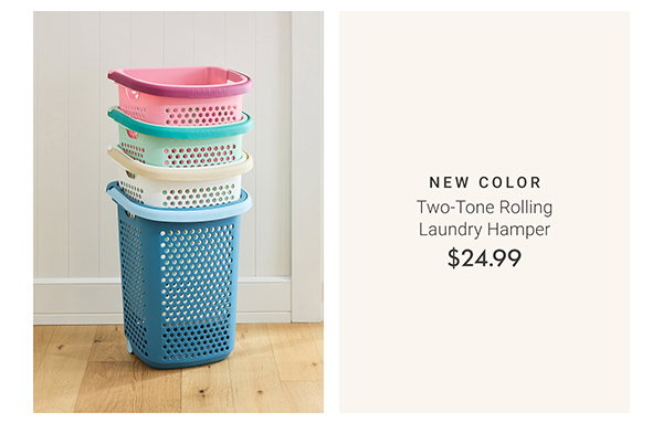 New Color: Two-Tone Rolling Laundry Hamper