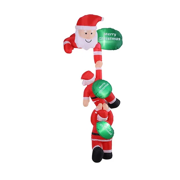 Christmas Inflatable Climbing Santa Led Decorations Illuminated