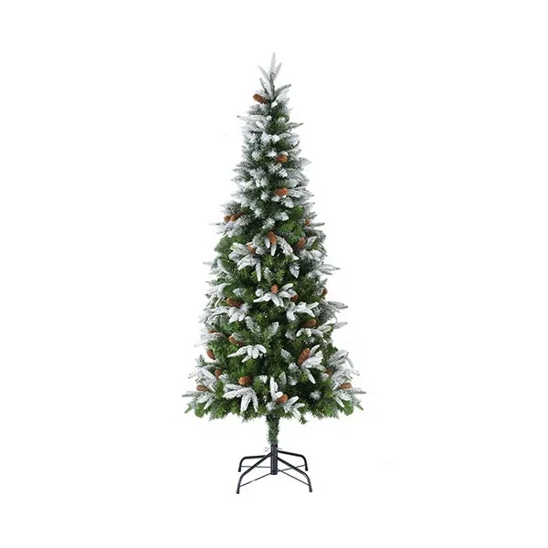 Christmas Tree 190Cm Pine Cones Led Flocking Xmas Tree 680 Tips