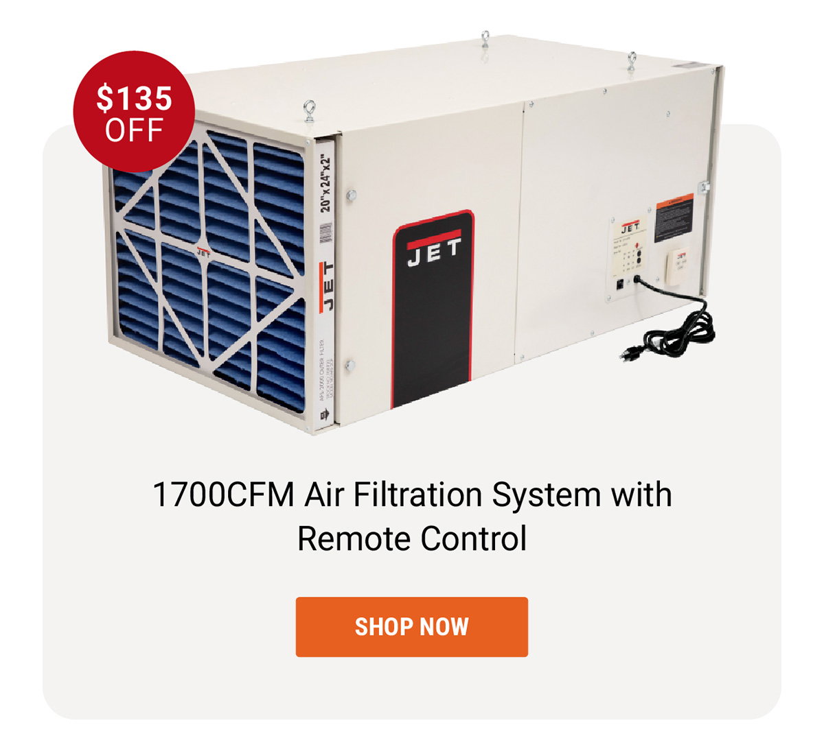1700CFM Air Filtration System with Remote Control
