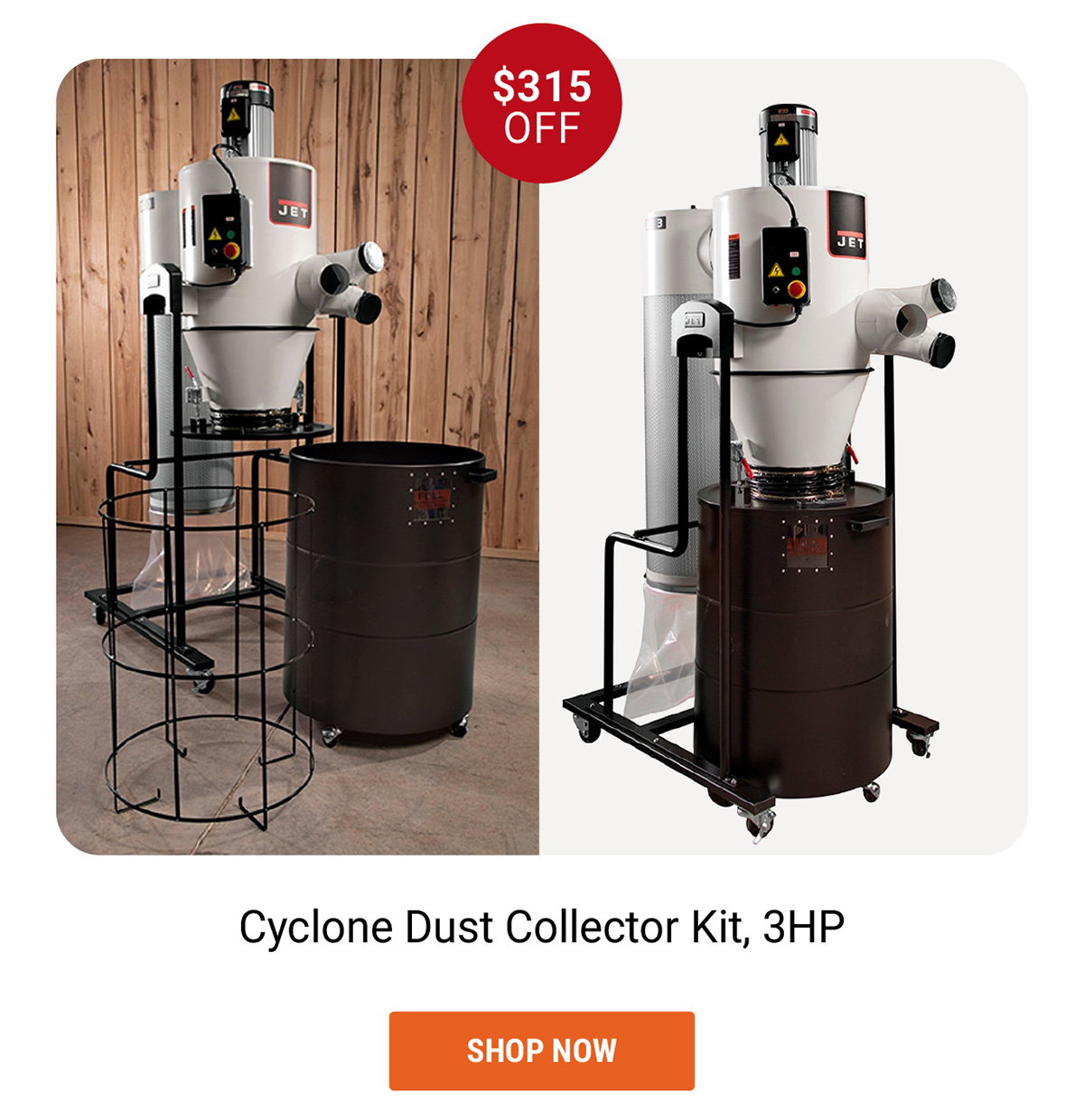 Cyclone Dust Collector Kit, 3HP