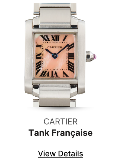 Pre-Owned Cartier Tank Francaise Ref W51028Q3 Pink Mother of Pearl Dial