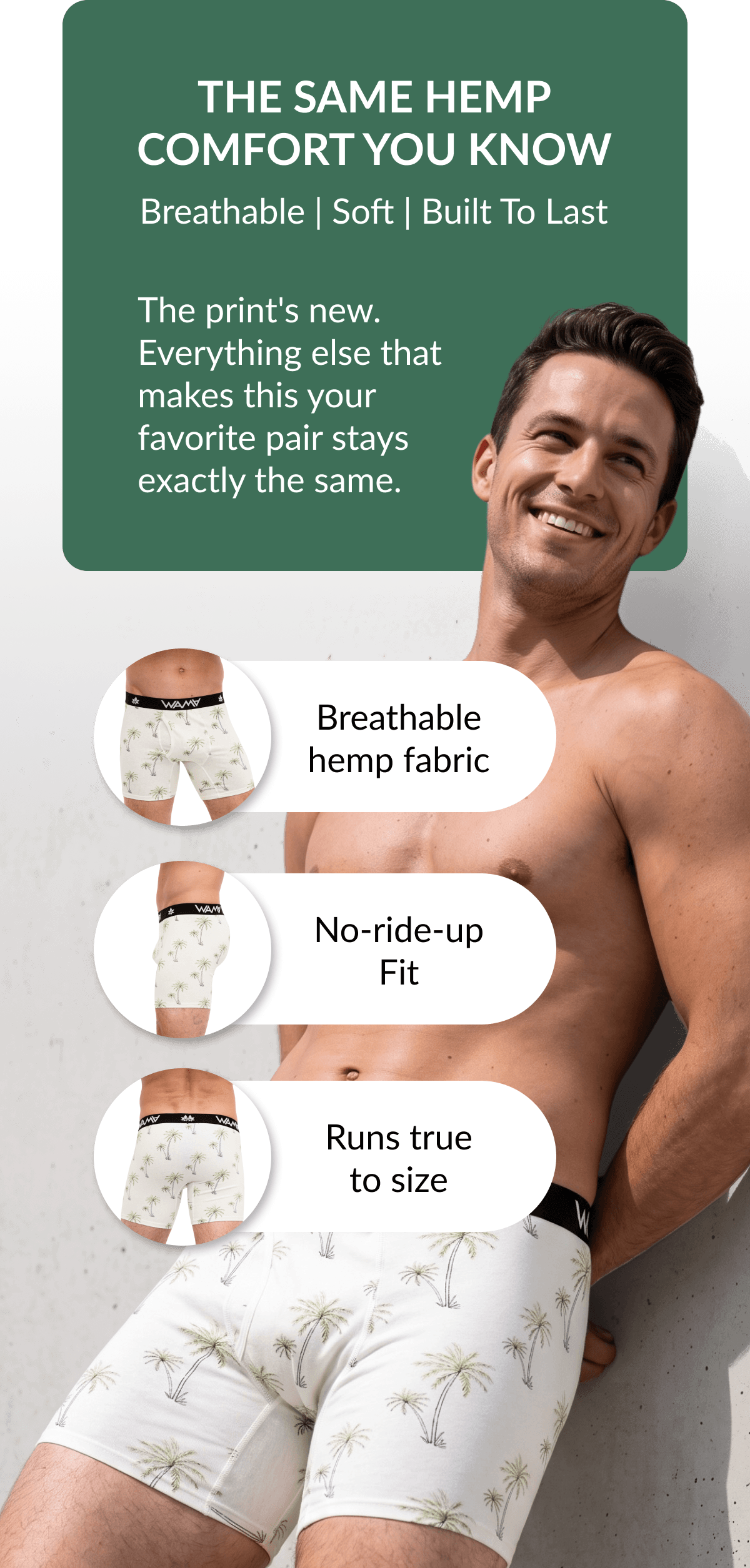 Male model wearing Palm Trees Boxer Briefs