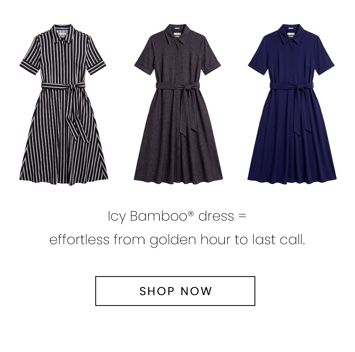 Icy Bamboo dress = effortless from golden hour to last call.