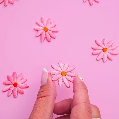 Ecusson Thermocollant Mini Marguerite Rose