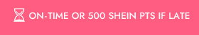 ON-TIME OR 500 SHEIN PTS IF LATE