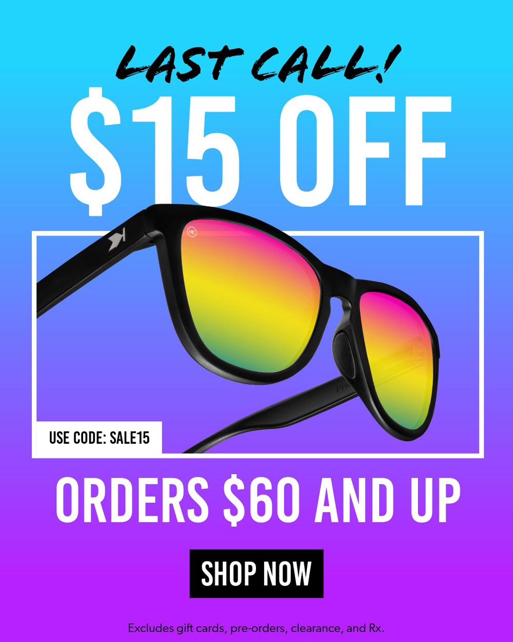$15 Off Orders $60 and up