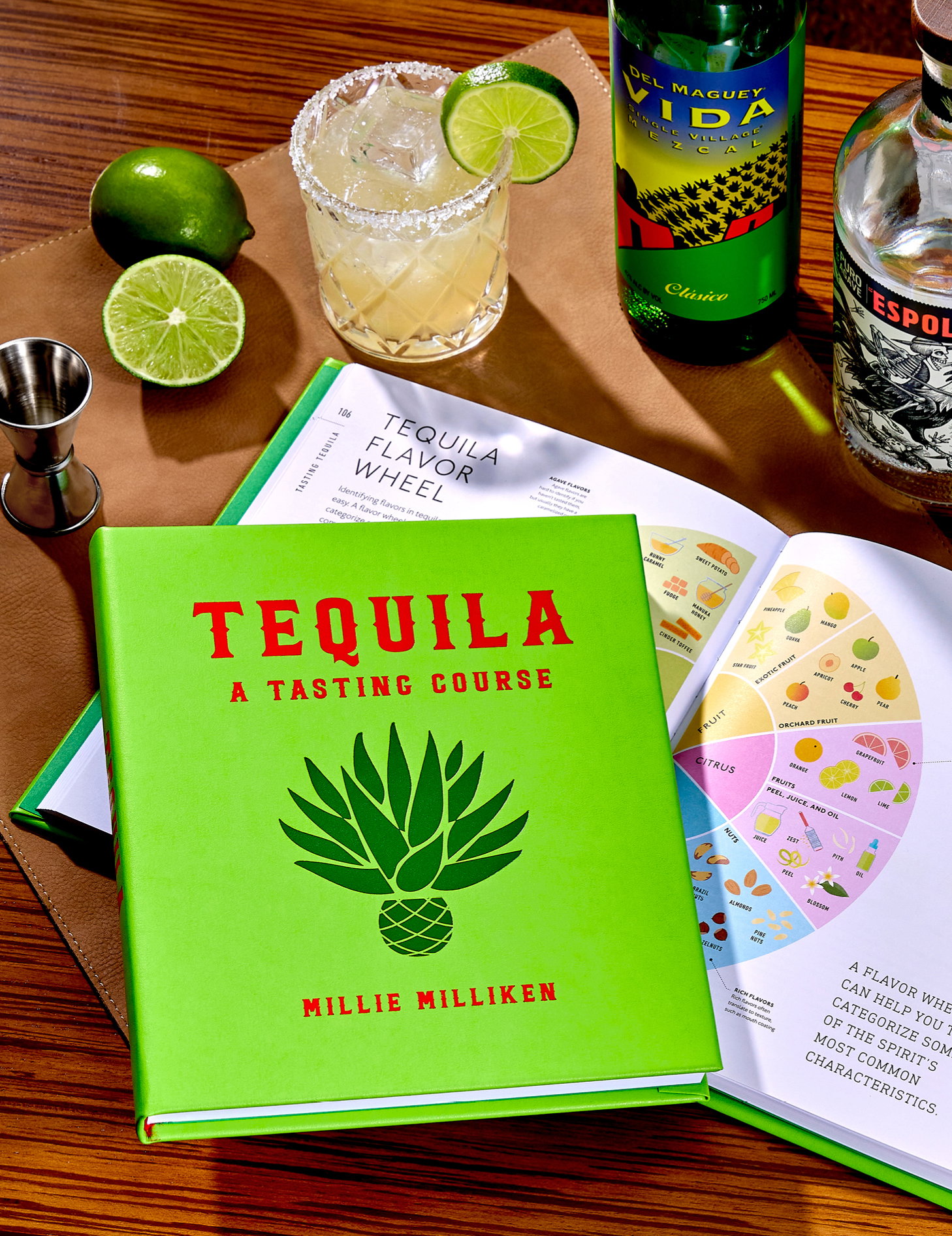 A leather-bound edition of Tequila: A Tasting Course.