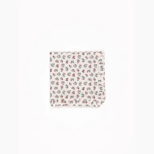 Image of Mildred Floral Cream Ruffled Napkins, Set of 4