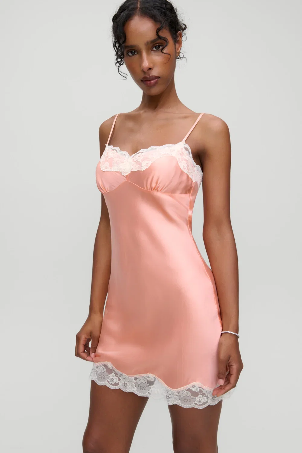 Image of x Devon Lee Carlson Liz Silk Slip Dress - Sunrise Peach