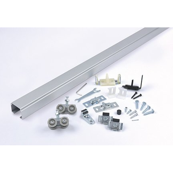 National Guard Products SLAL-250-PD-72, 72 Inch Length SLAL-250-PD Series Pocket Sliding Door Track w/Hardware, Aluminum