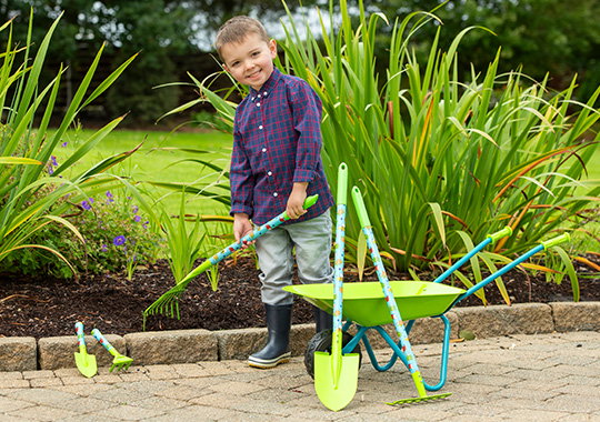 Metal Wheelbarrow Garden Toy Set